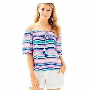 Lilly Pulitzer Sain off the shoulder top.  Size xxs NWT